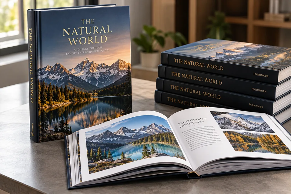 Product reference image for premium hardcover book printing; not a completed customer order
